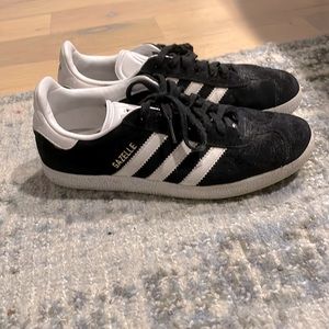 Adidas black suede sneakers